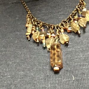 Labradorite (raw stone) necklace.